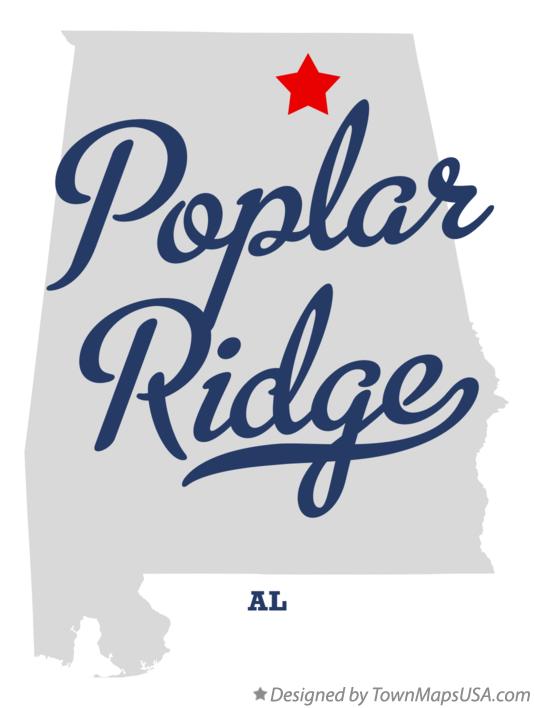 Map of Poplar Ridge Alabama AL