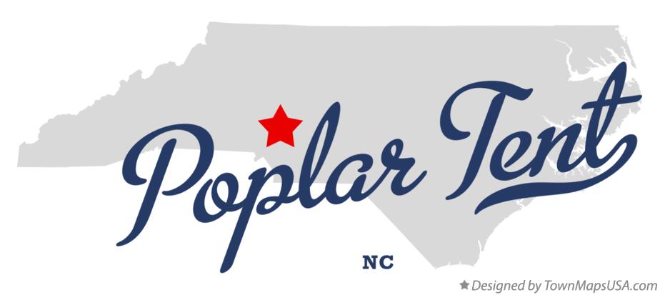 Map of Poplar Tent North Carolina NC