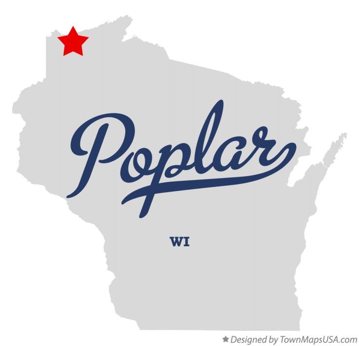 Map of Poplar Wisconsin WI