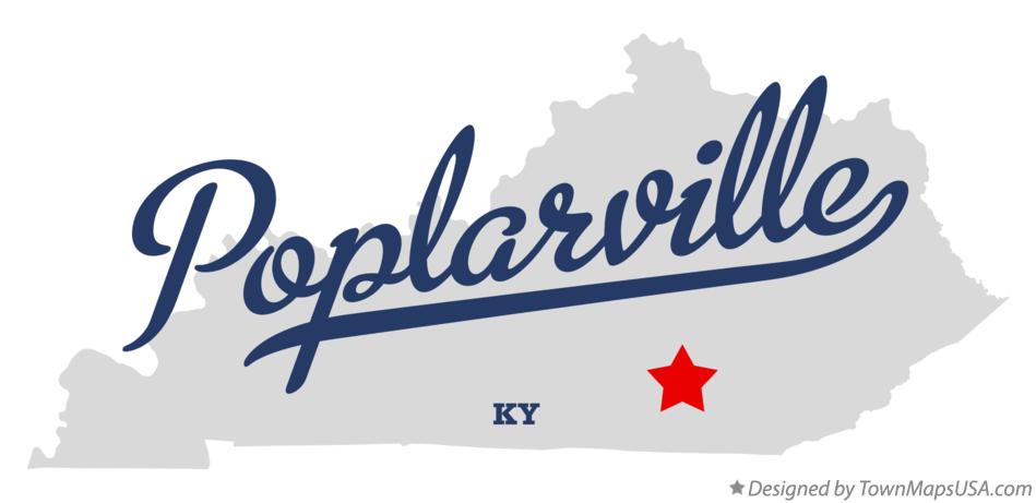 Map of Poplarville Kentucky KY