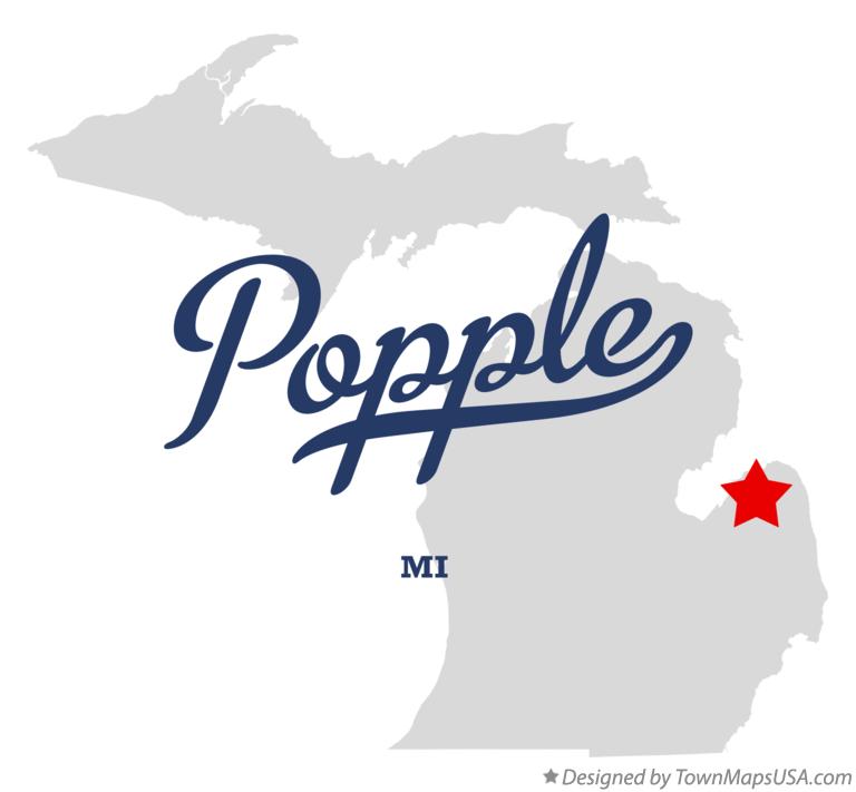 Map of Popple Michigan MI