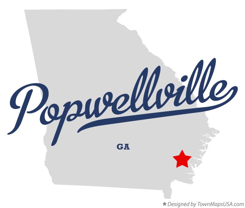 Map of Popwellville Georgia GA
