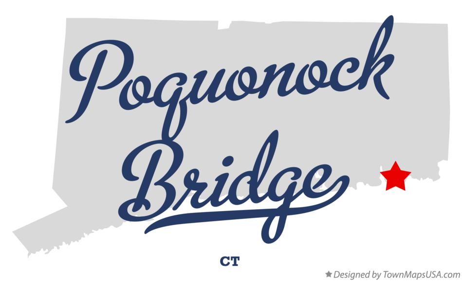 Map of Poquonock Bridge Connecticut CT