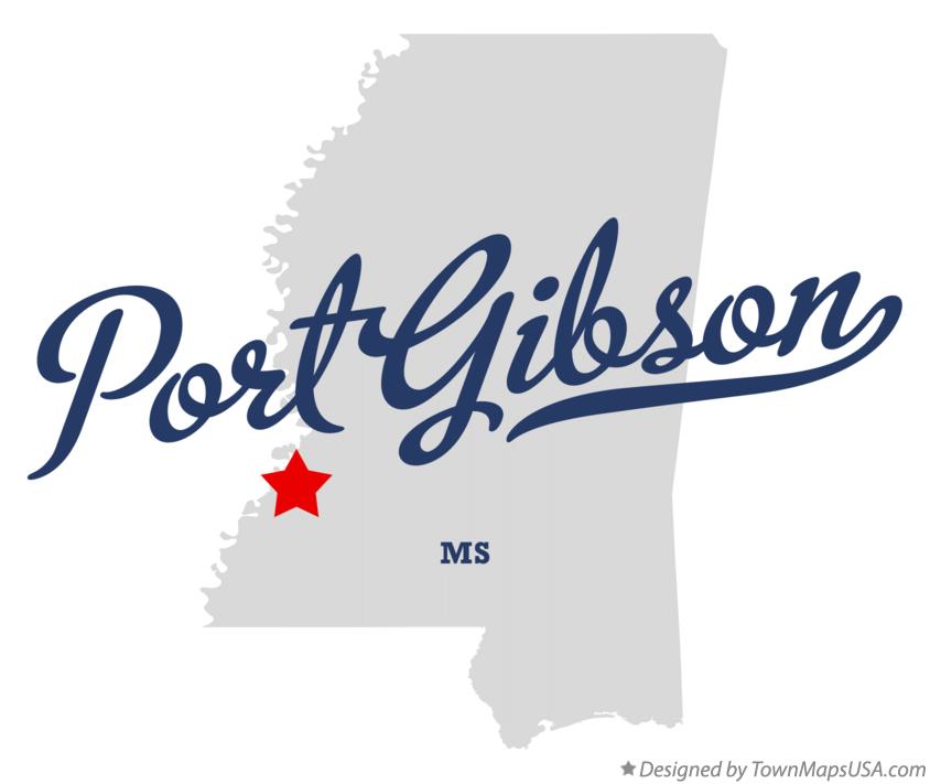 Map of Port Gibson Mississippi MS