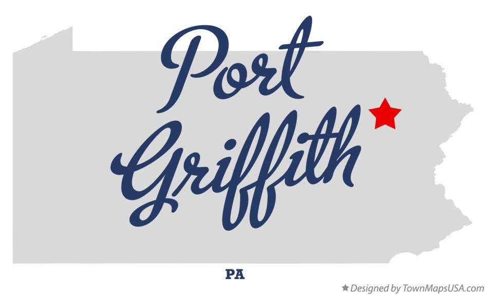 Map of Port Griffith Pennsylvania PA