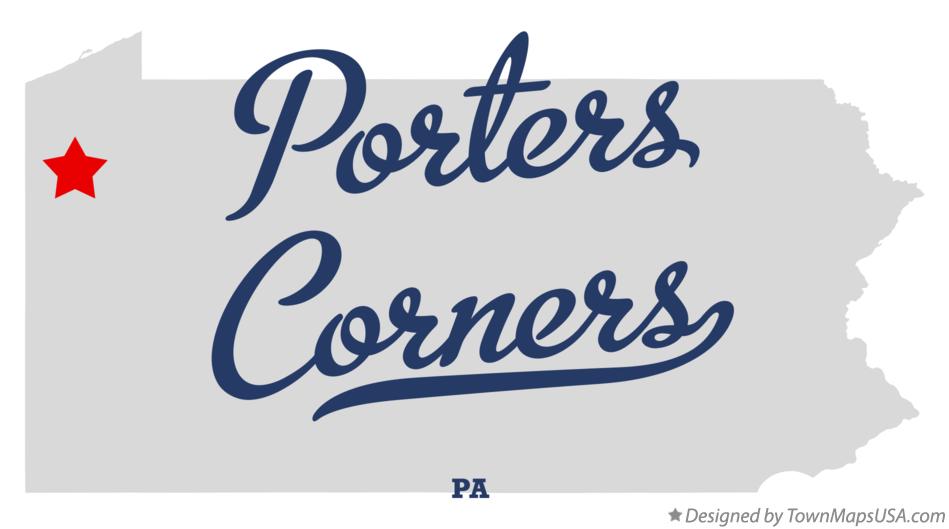 Map of Porters Corners Pennsylvania PA