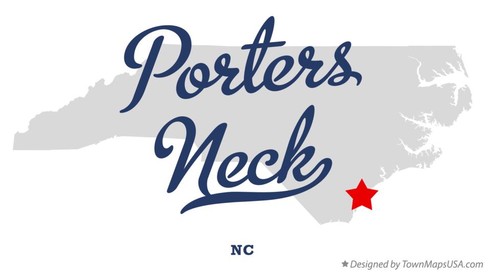 Map of Porters Neck North Carolina NC