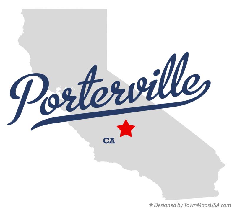 Map of Porterville California CA
