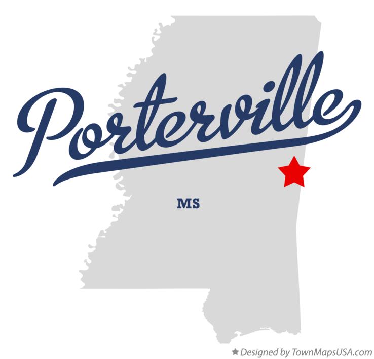 Map of Porterville Mississippi MS