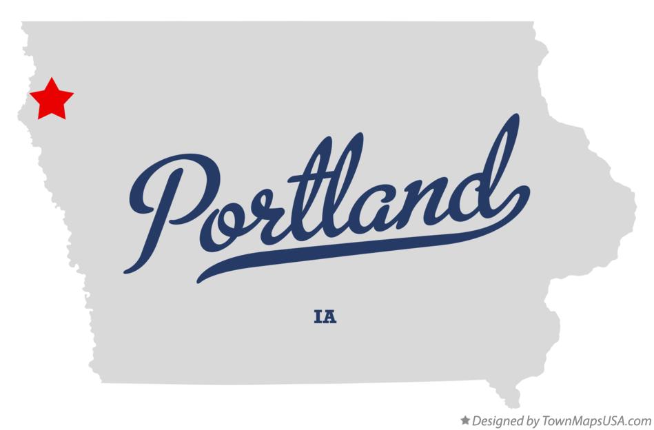 Map of Portland Iowa IA