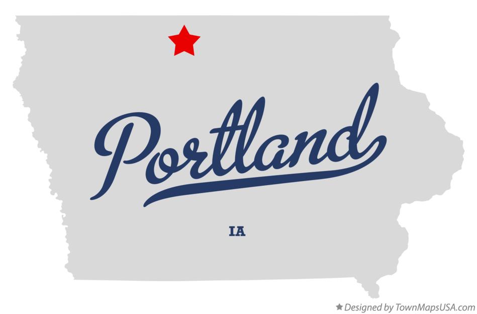 Map of Portland Iowa IA