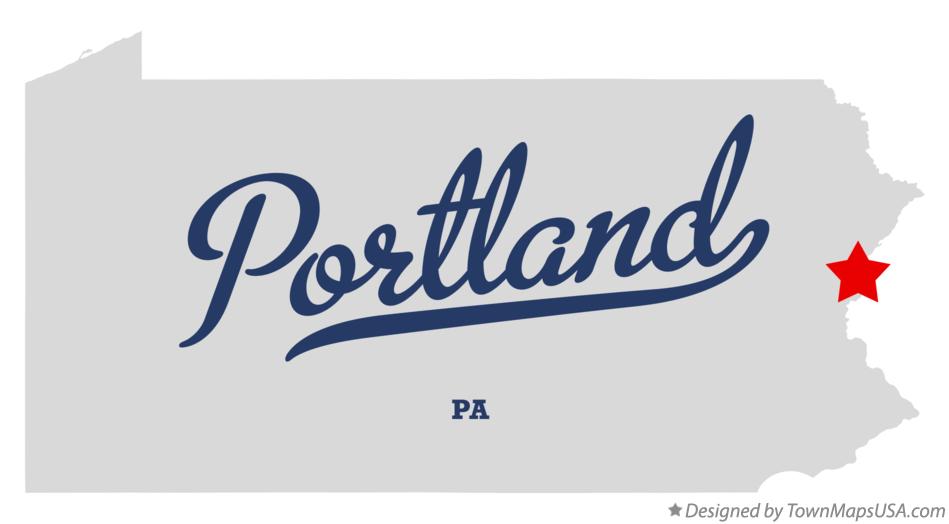 Map of Portland Pennsylvania PA