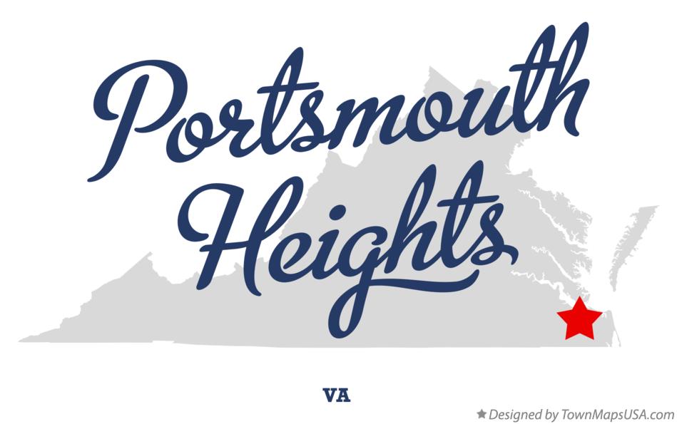 Map of Portsmouth Heights Virginia VA