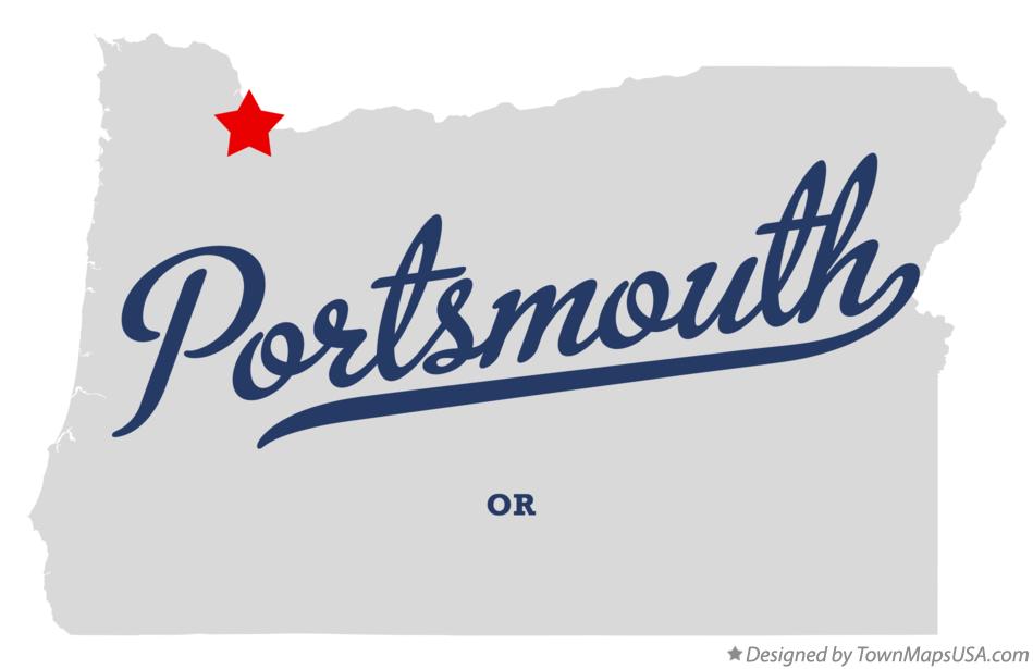 Map of Portsmouth Oregon OR