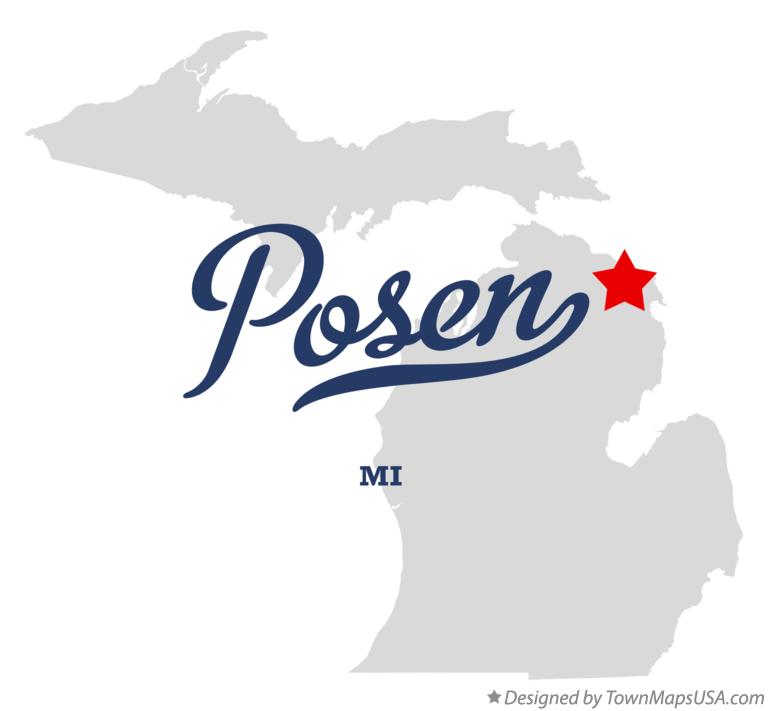 Map of Posen Michigan MI