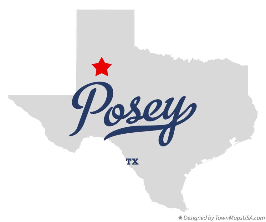 Map of Posey Texas TX
