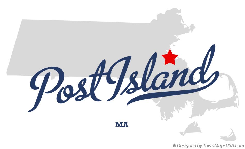 Map of Post Island Massachusetts MA