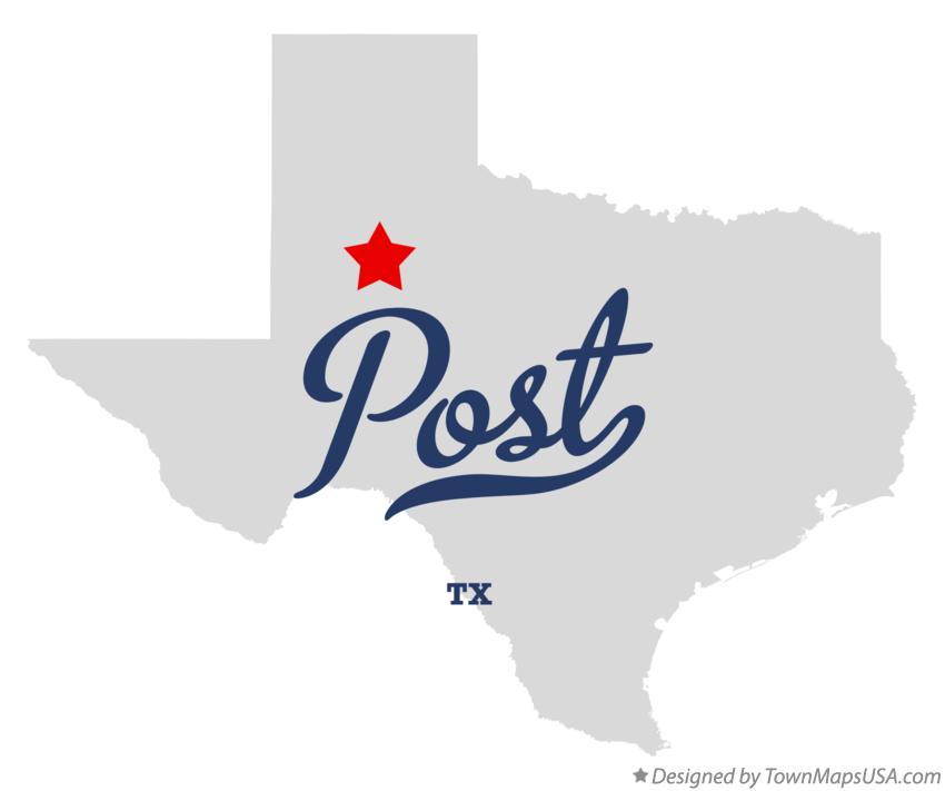 Map of Post Texas TX