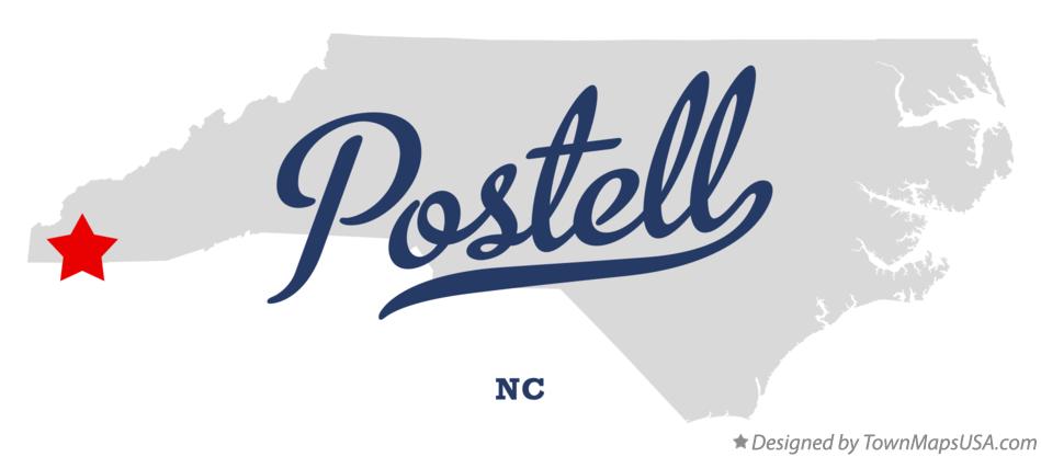 Map of Postell North Carolina NC