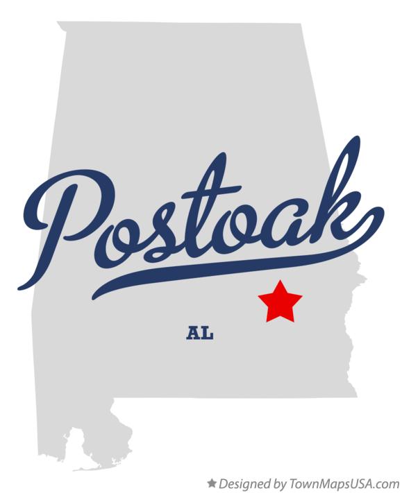 Map of Postoak Alabama AL