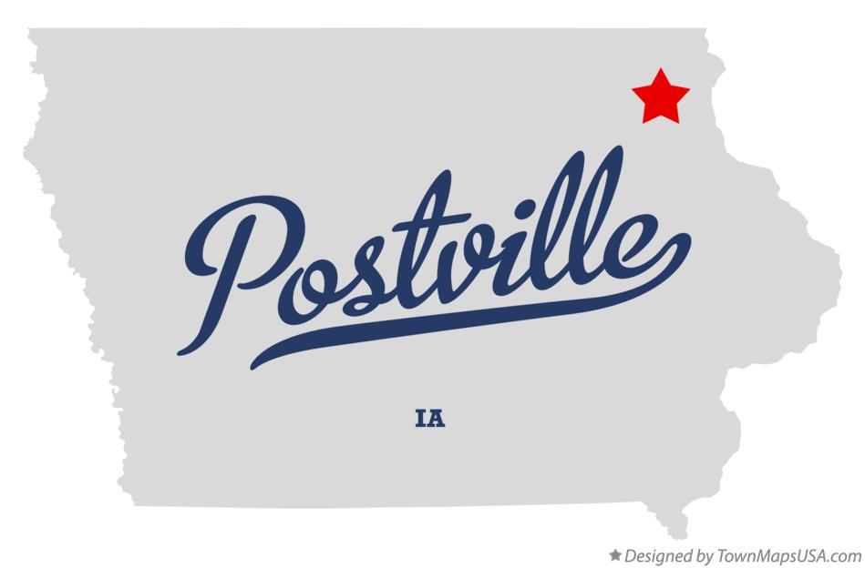 Map of Postville Iowa IA