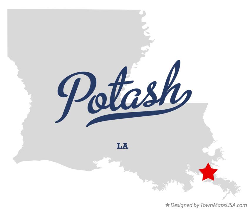 Map of Potash Louisiana LA