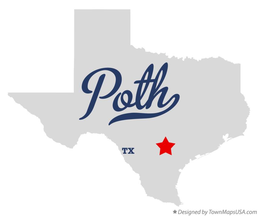 Map of Poth Texas TX