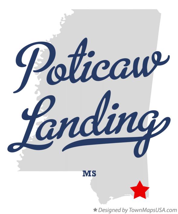 Map of Poticaw Landing Mississippi MS