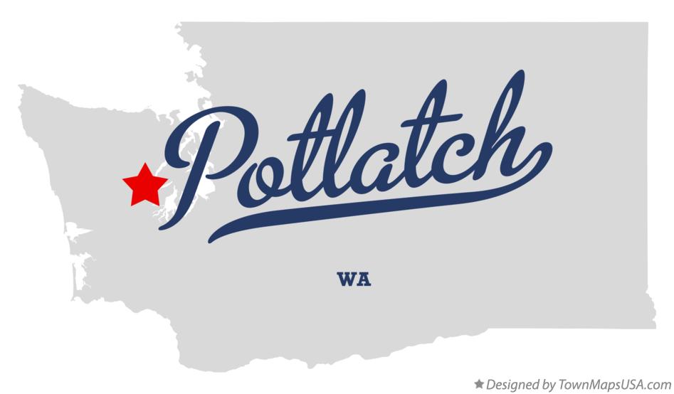 Map of Potlatch Washington WA