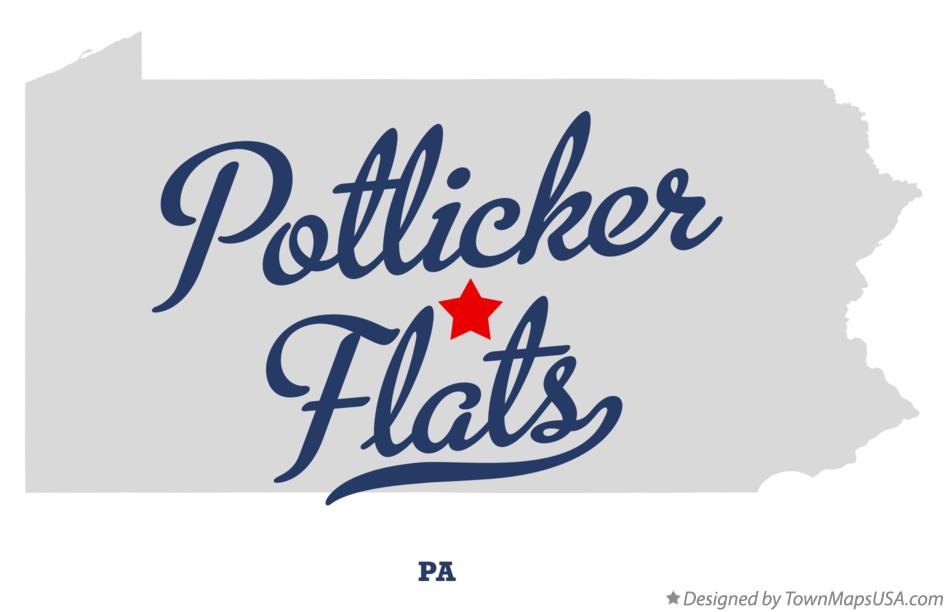 Map of Potlicker Flats Pennsylvania PA
