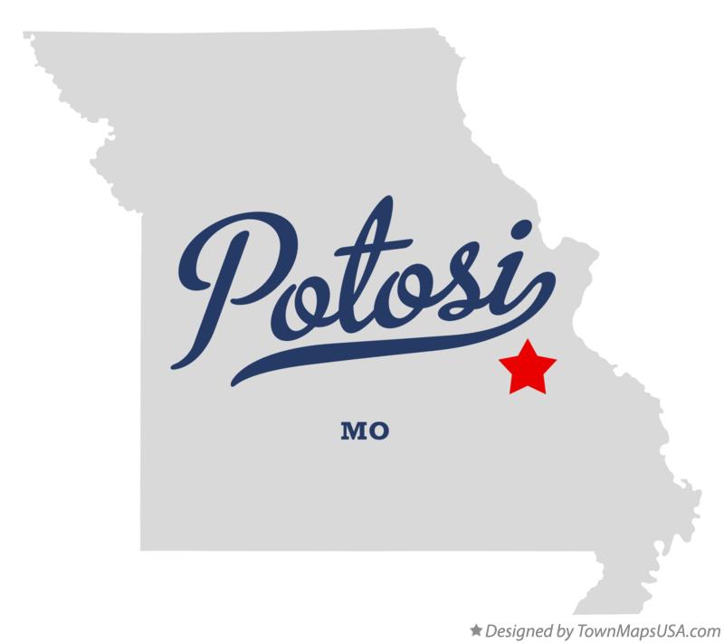 Map of Potosi Missouri MO