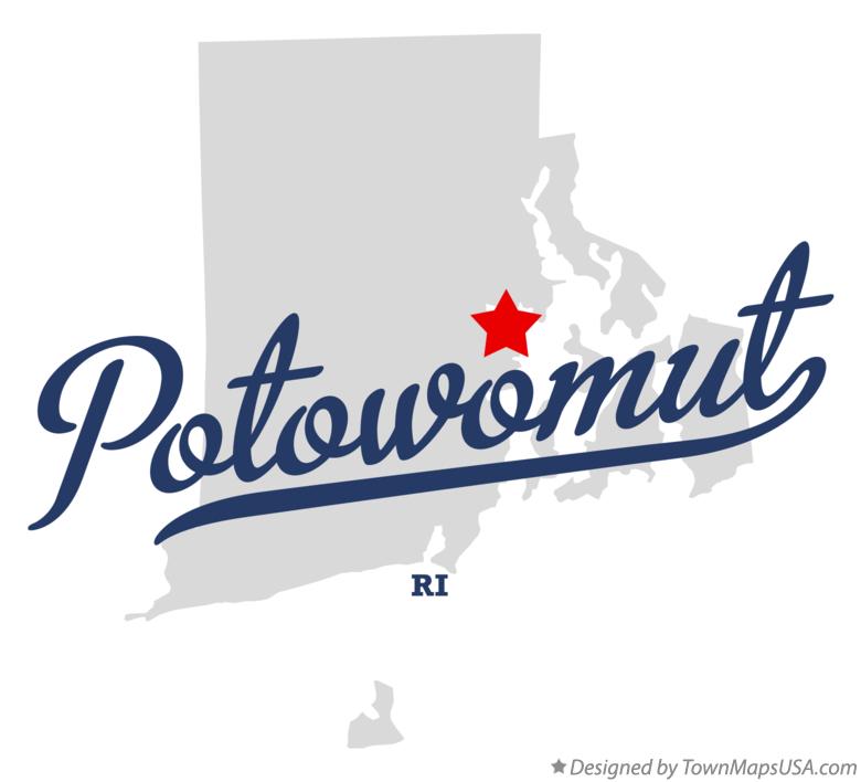 Map of Potowomut Rhode Island RI