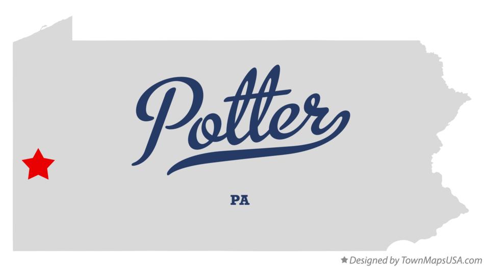 Map of Potter Pennsylvania PA