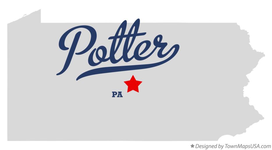 Map of Potter Pennsylvania PA