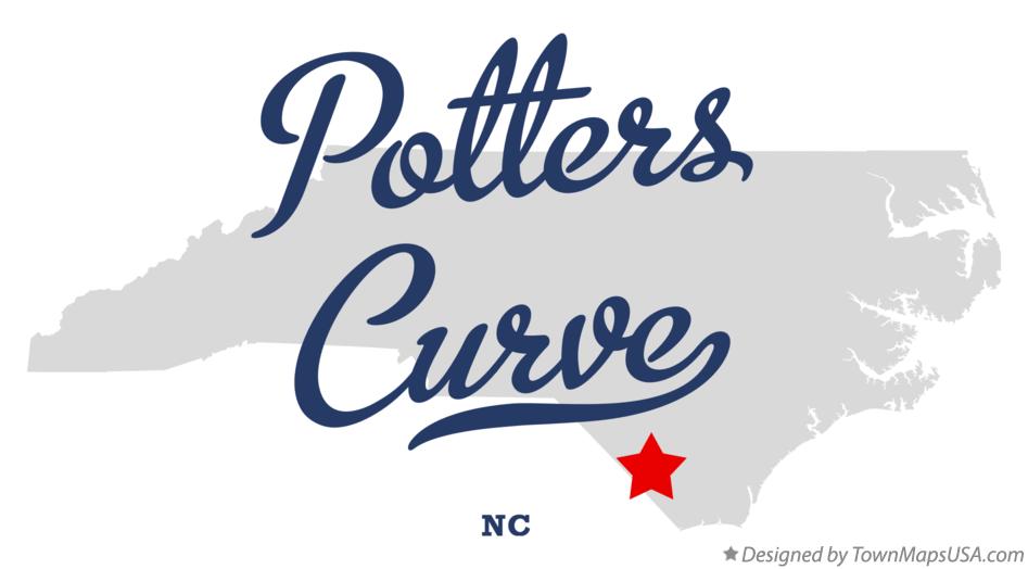 Map of Potters Curve North Carolina NC