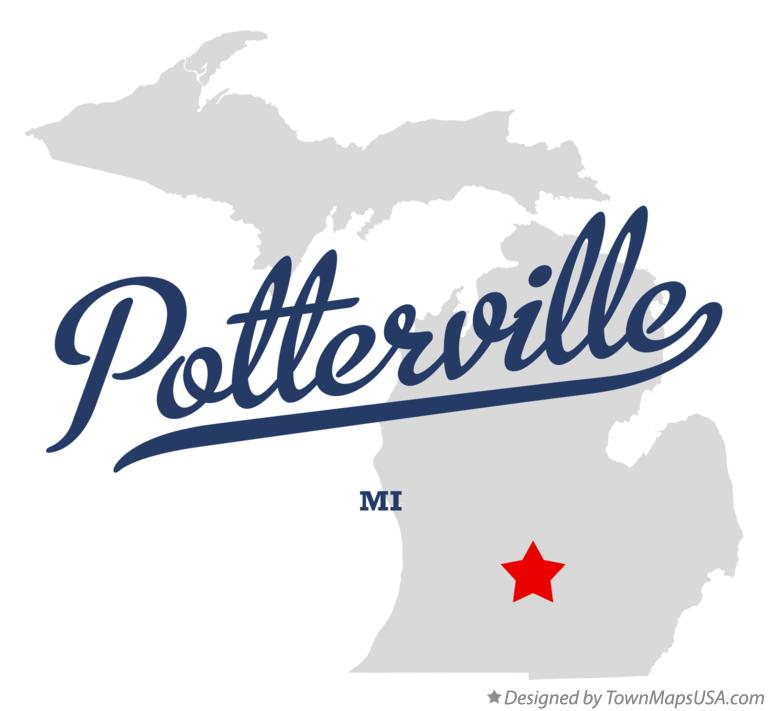 Map of Potterville Michigan MI