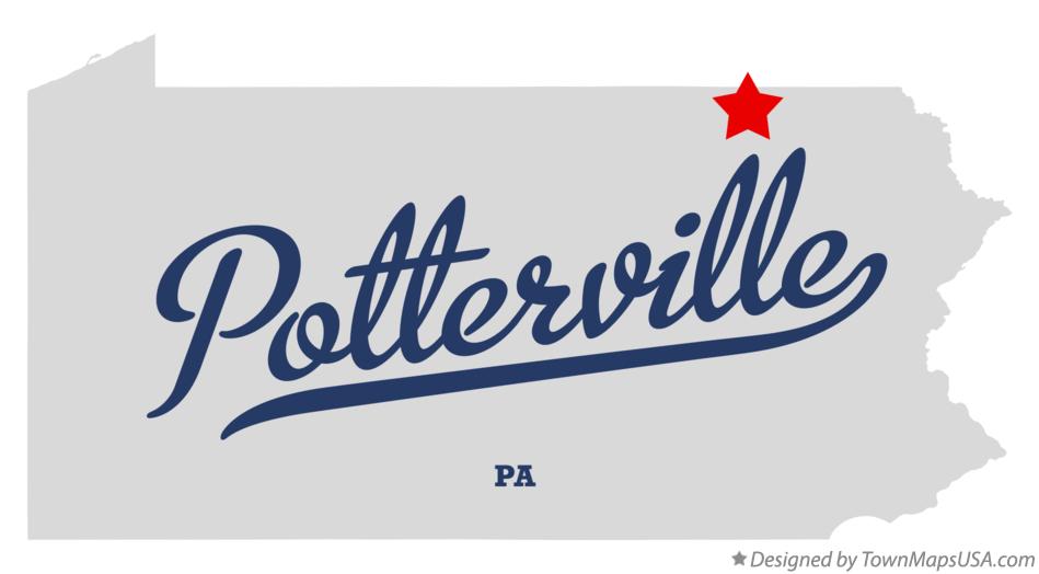 Map of Potterville Pennsylvania PA