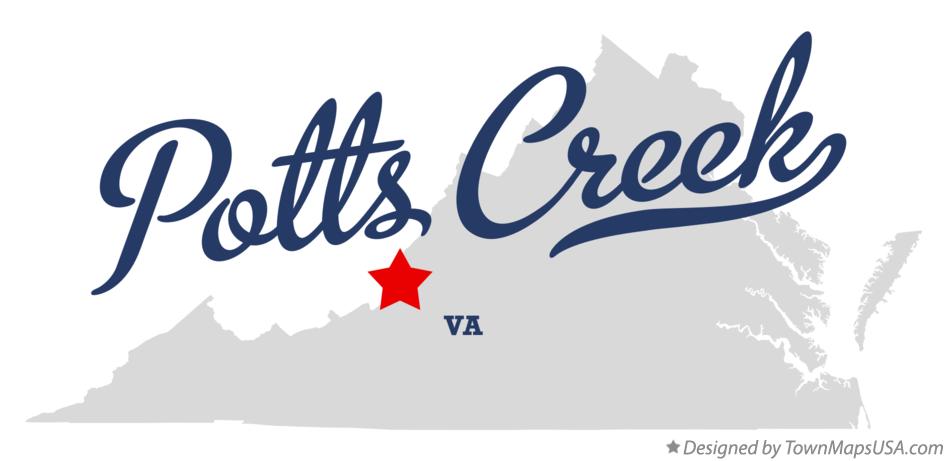 Map of Potts Creek Virginia VA