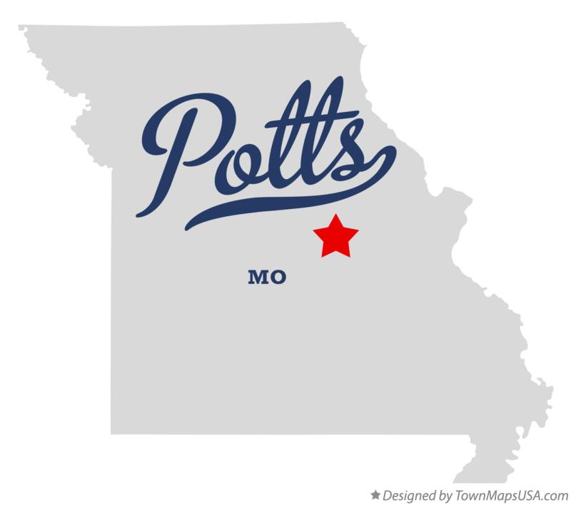 Map of Potts Missouri MO