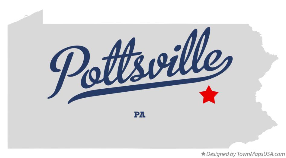 Map of Pottsville Pennsylvania PA