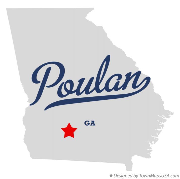 Map of Poulan Georgia GA