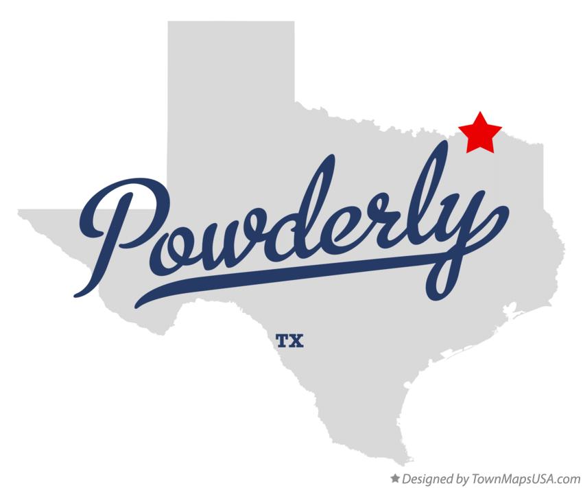 Map of Powderly Texas TX