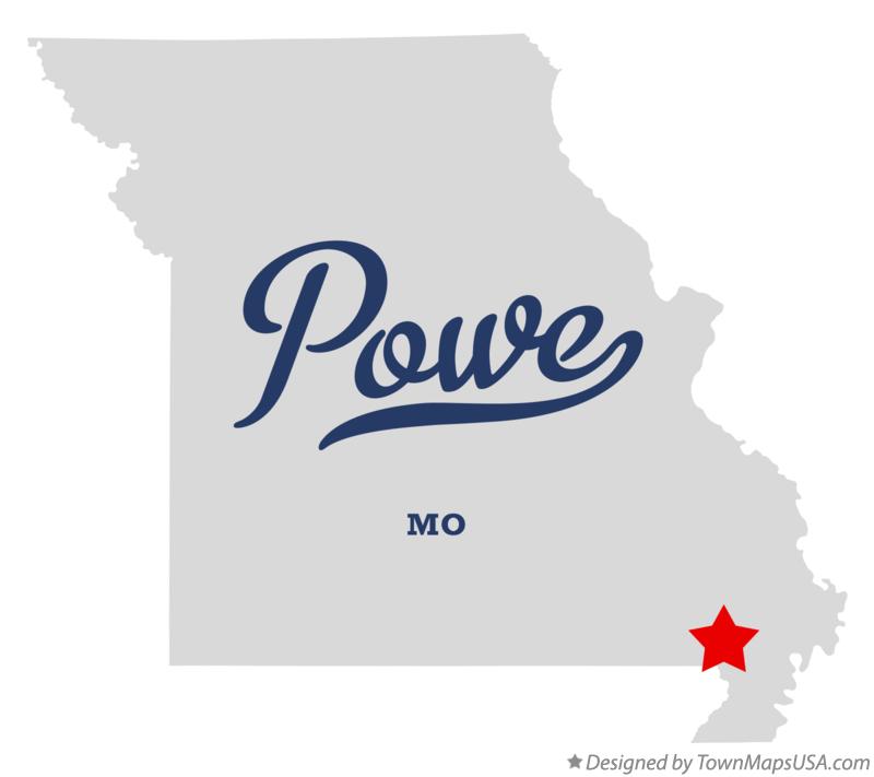 Map of Powe Missouri MO