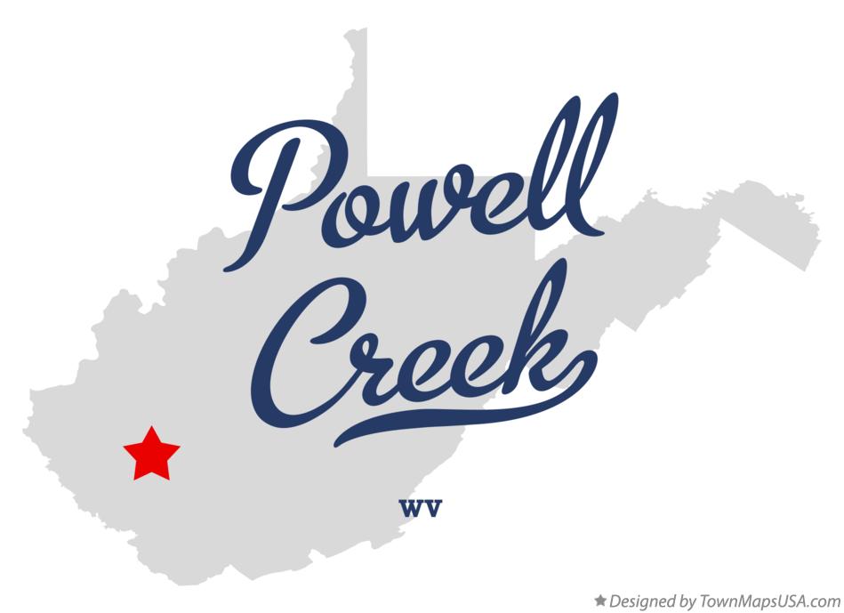 Map of Powell Creek West Virginia WV