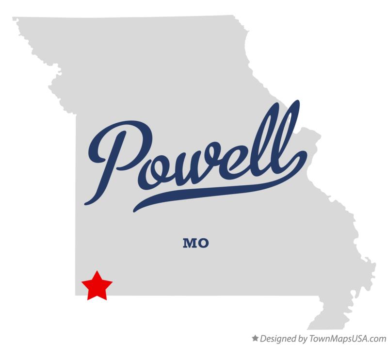 Map of Powell Missouri MO