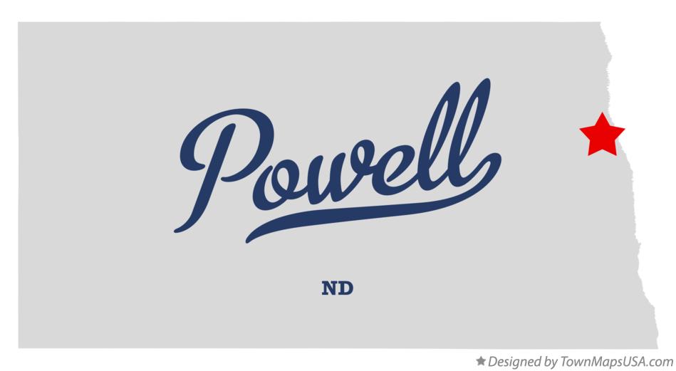 Map of Powell North Dakota ND