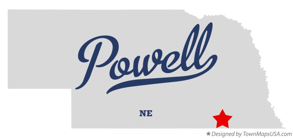 Map of Powell Nebraska NE