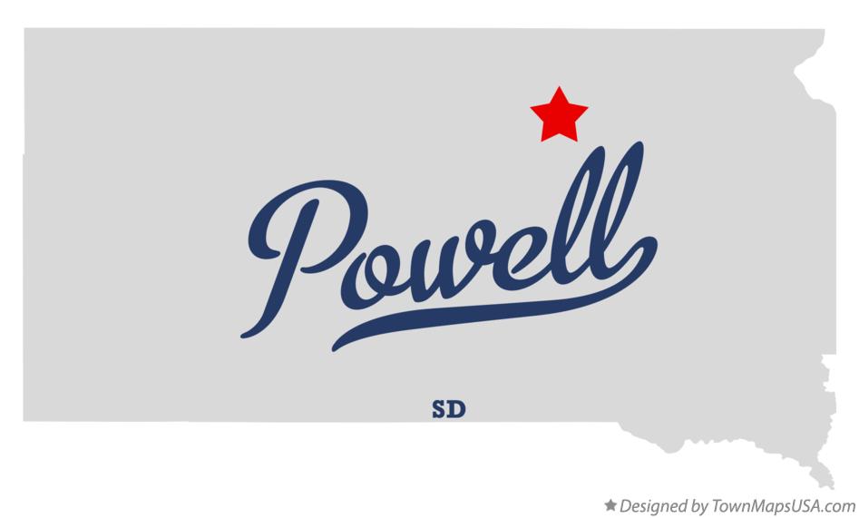 Map of Powell South Dakota SD