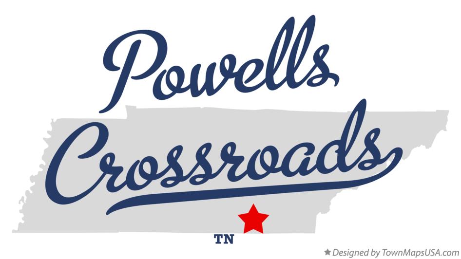 Map of Powells Crossroads Tennessee TN