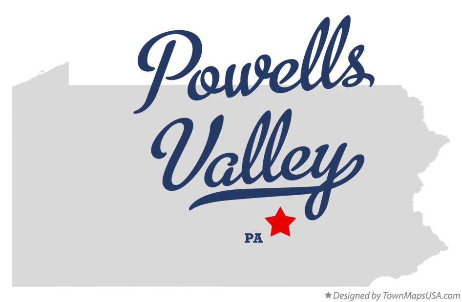 Map of Powells Valley Pennsylvania PA